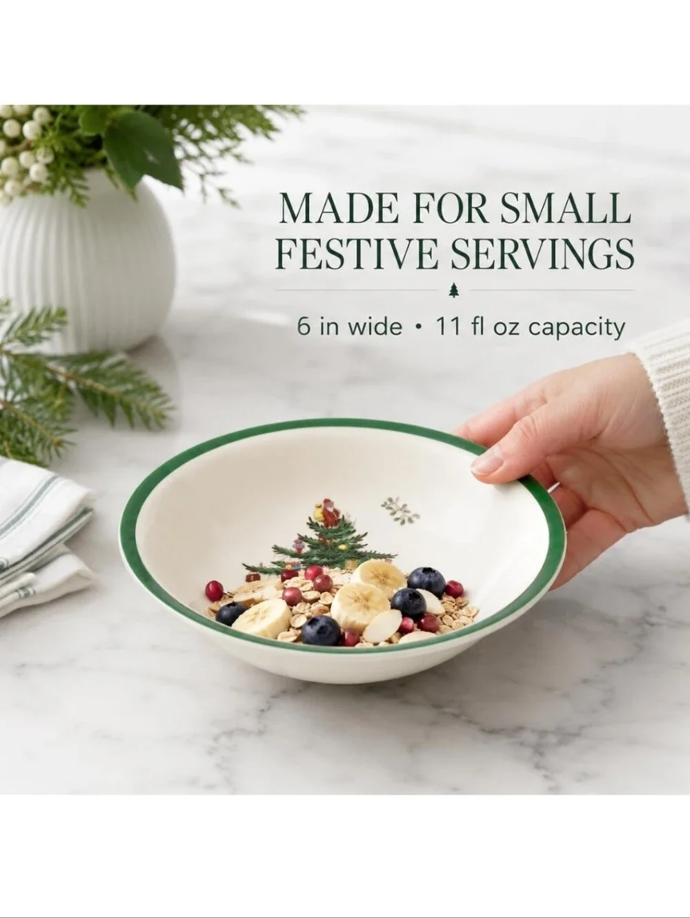 Spode Christmas Tree Set of 4 Cereal Dessert Bowls 6